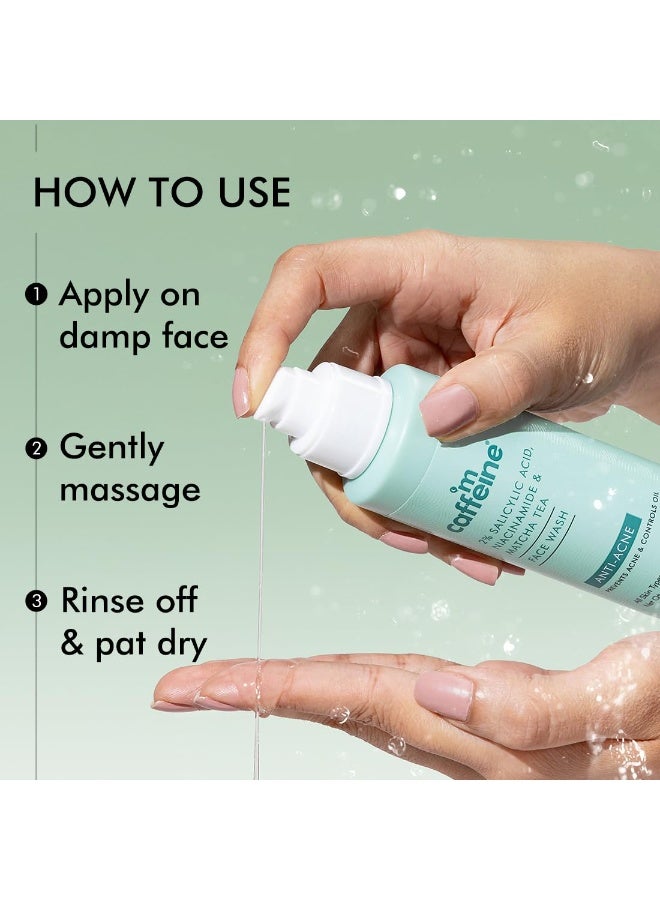 mcaffeine 2% Salicylic Acid Niacinamide & Matcha Tea Face Wash|Anti Acne Cleanser For Pimples|Suitable For Acne Prone & Oily Skin|Fights 99% Bacteria|Sulphate Free Face Wash For Women And Men-100 Ml - Image 3